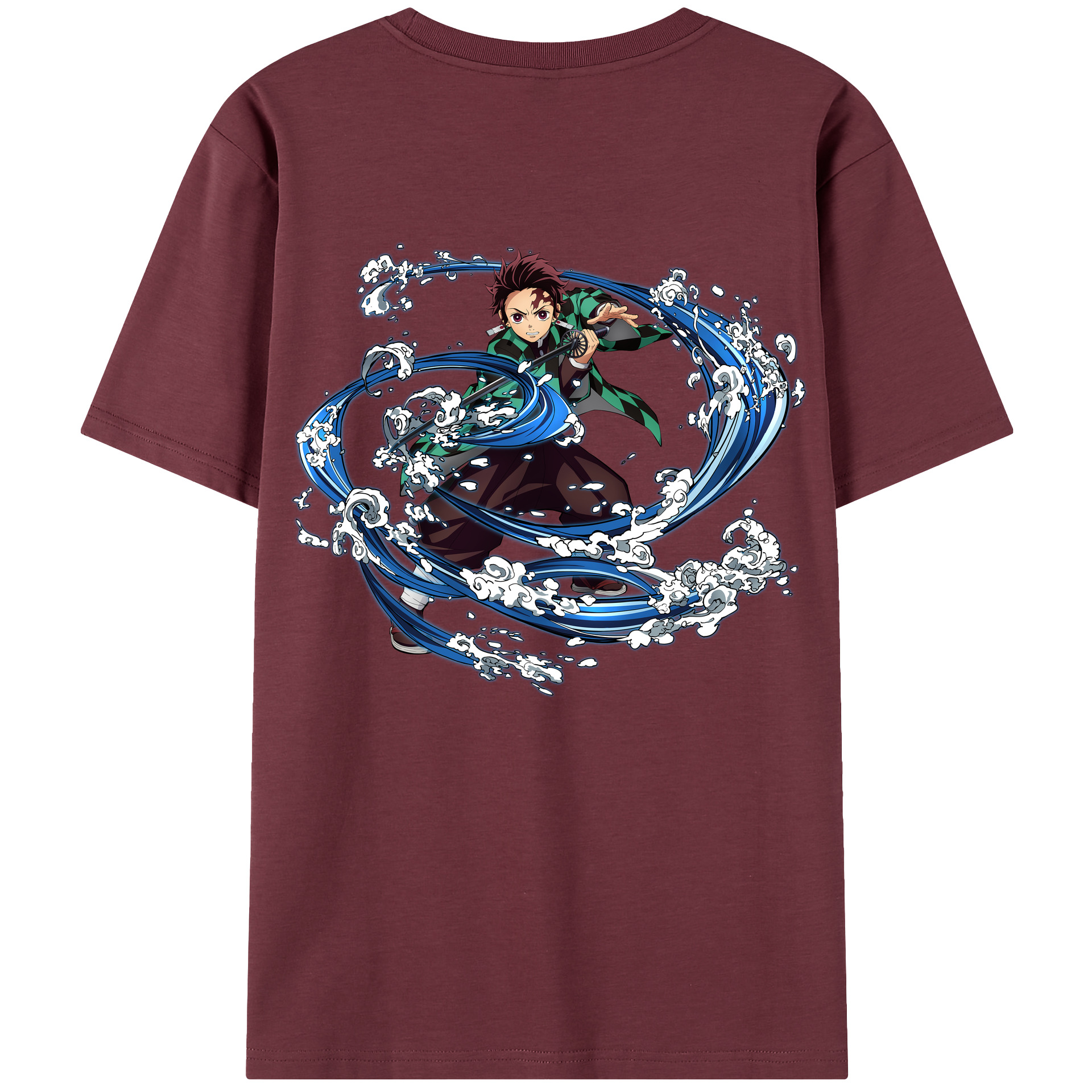 （画像用） 鬼滅の刃 竈門 炭治郎／かまど たんじろう Kamado Tanjirou 綿100％半袖Tシャツ（背面プリント）